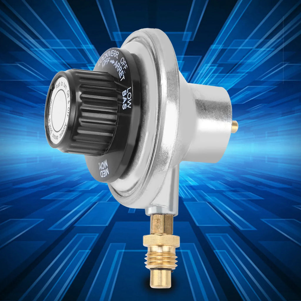 Low Pressure Adjustable Regulator Zinc Alloy 1"‑20UNF Propane Gas Low Pressure Adjustable Regulator Control Valve BBQ Grill