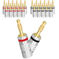 Musical Sound 24K Gold Plated Speaker Plugs Audio Banana Connector for Speaker Wire Open Screw Type Hifi Banana Plugs