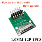 FFC/FPC Adapter Board with Soldered 1.0MM Flip Cover Lower Connector Straight or Bent Pins Available, 4/6/8/10/12/14/16/20/30P