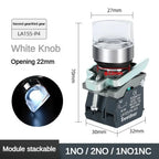 XB4 Knob Switch with Light 22mm 2/3Position Self Locking 1NO/2NO/1NO1NC Select Rotary Switch with LED 12V 24V 220V 10A Red Green