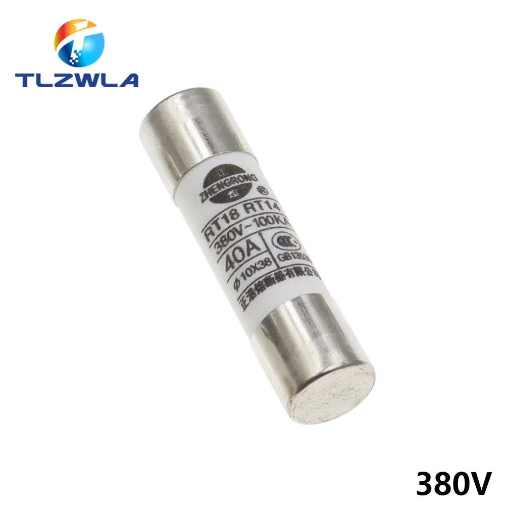 5PCS 10*38 Fast blow Ceramic Fuse 10X38MM Fuse 380V 500V 0.5A 1A 2A 3A 4A 5A 6A 8A 10A 16A 20A 25A 32A 40A RO15 RT18 RT14