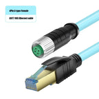Waterproof M12 to RJ45 Network Line ip67 CAT7/CAT6A RJ45 to 4Pin 8Pin A/D/X Type Encoded Connector Cable Double Shielded Wire