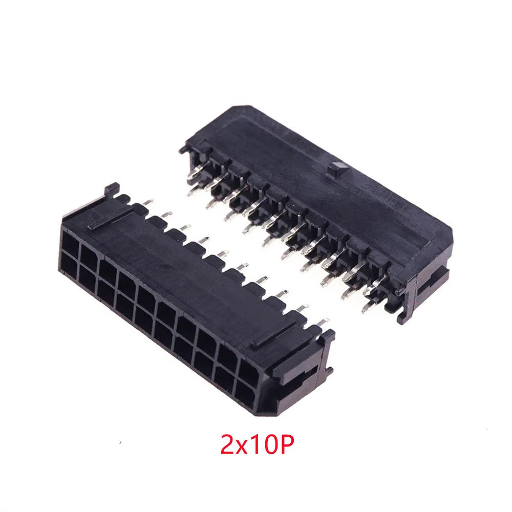 10-500 Pcs PCB Male Header Pin Vertical Through Hole 2 4 6 8 10 12 14 16 18 20 24 Circuits Molex 43045 Micro-Fit 3.0 mm Dual Row