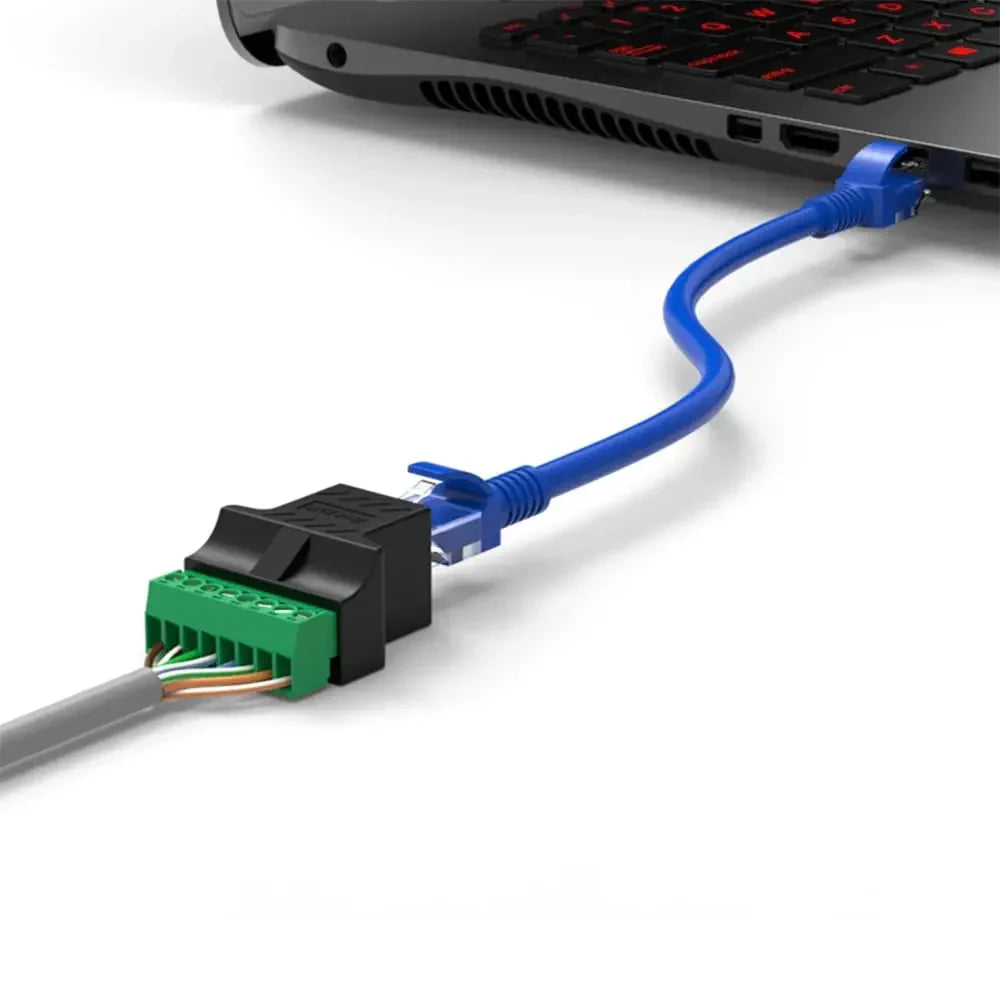 RJ45 Male Female To 8 Pins Screw Terminal Block Adapter RJ45 8P8C Breakout Board for Cat7 Cat6 Cat5 Ethernet Extender Connector