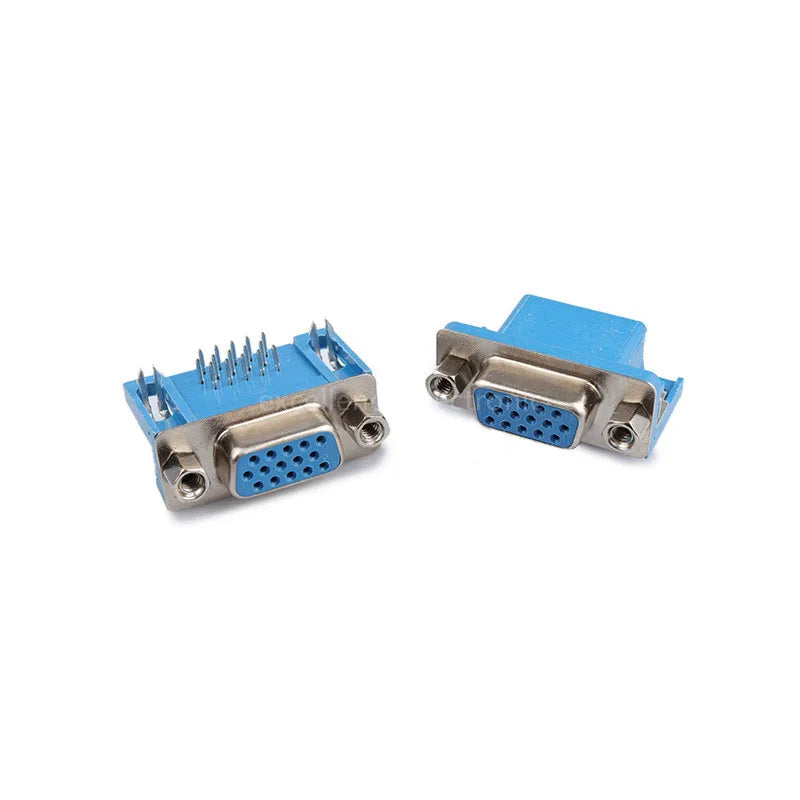 5/10PCS DR15 Female PCB Mount D-Sub 15 Pin VGA Type 8.89 PCB Connector 3 Rows 90-Degree Bent Needle DB15
