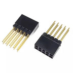 5PCS 2.54mm Pitch PC104 2X5P Double Row Female Header Socket Connector Plastic Height 8.5+2.5=11mm Pin Long 12.2MM Gold-plated