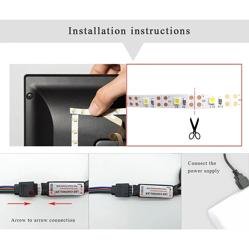 LED 5050 Light Strip 5M 10M 20M 30M RGB TV Background Light Bluetooth Control USB Game Room Family Party Decorative Light Strip