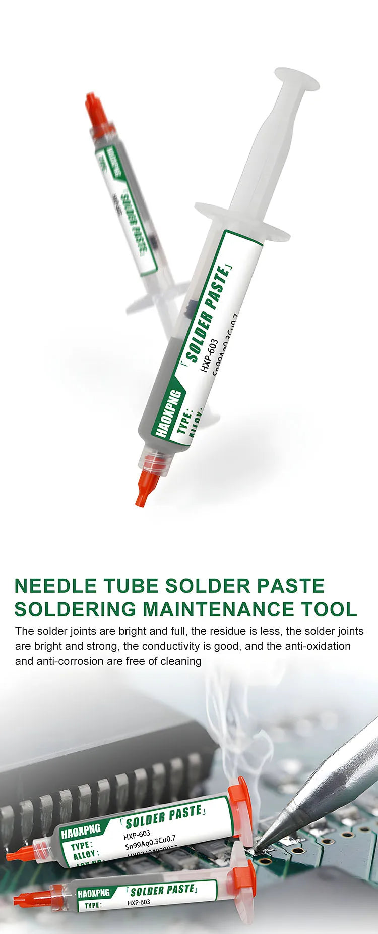 Sn99ag0.3cu0.7 Lead-free Solder Paste 217°c No-clean High Temperature Solder Paste For Smd/bga/smt/ic/pcb Repair