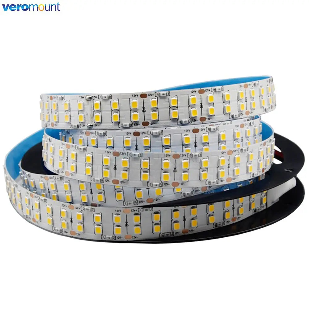 5m Double Row 2835 Flexible LED Strip 240leds/m 480leds/m Cool Warm White 4000K IP20 Non-Waterproof 1200/2400 SMDs 12V 24V DC
