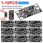 10-100PCS Mini DC-DC Boost Step Up Converter 3V 3.2V 3.3V 3.7V 5V 9V to 12V Voltage Regulator Board Module Lithium Battery Boost