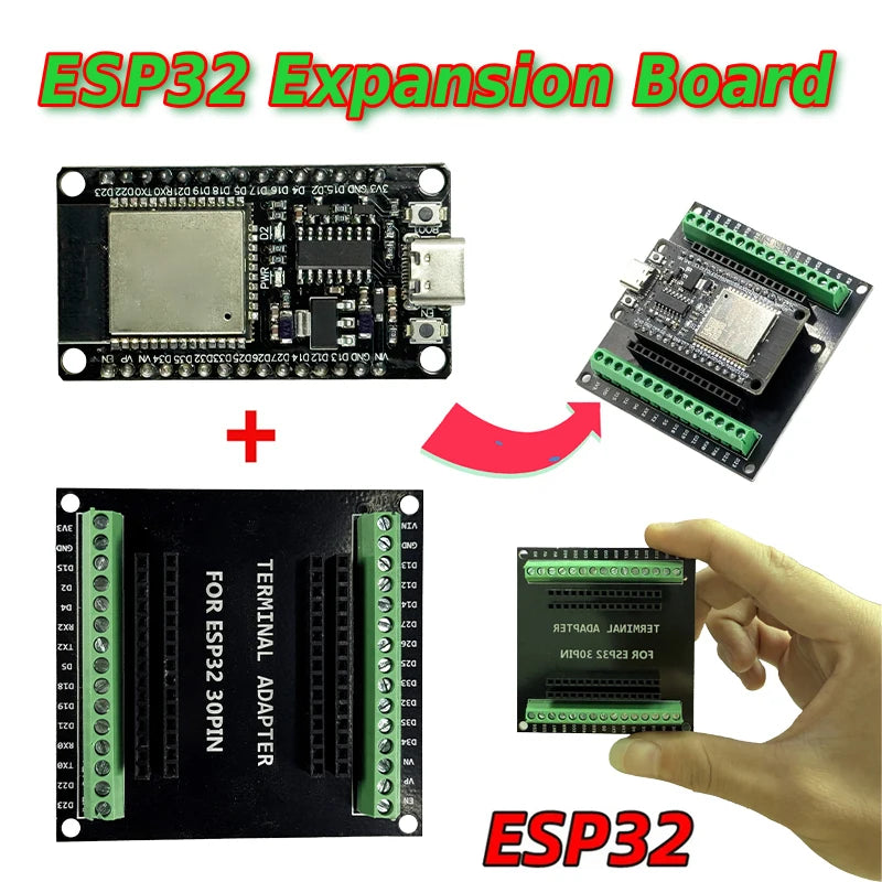ESP32 Development Board CP2102 WIFI Bluetooth Module Dual Core Wireless Module ESP-32 ESP-CH340C-32 Expansion Board Type-C 30pin