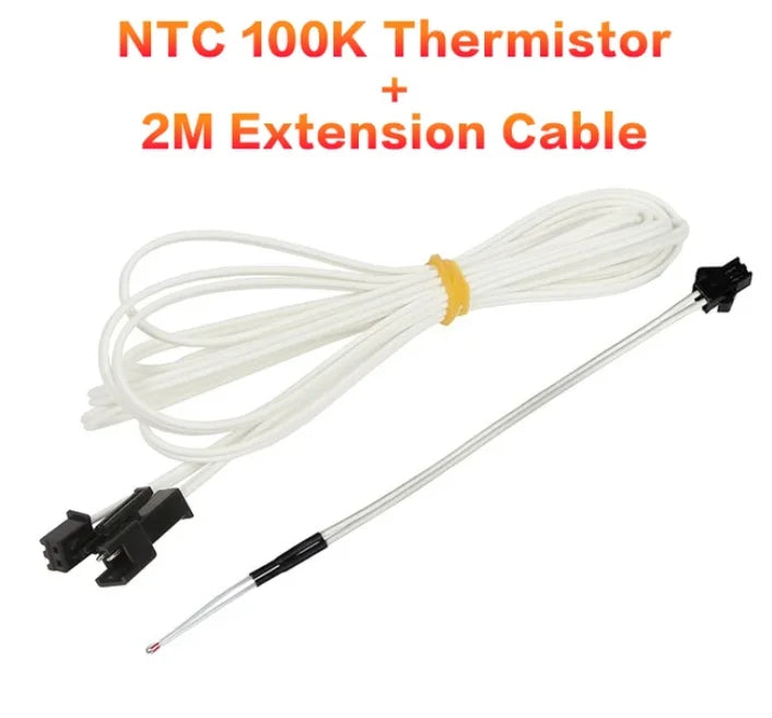 XCR3D 3D Printer Part 100k ohm B3950 NTC Thermistor Temperature Sensor HT-NTC100K 1 Meter 1.5m 2M Cable with Plug Connector