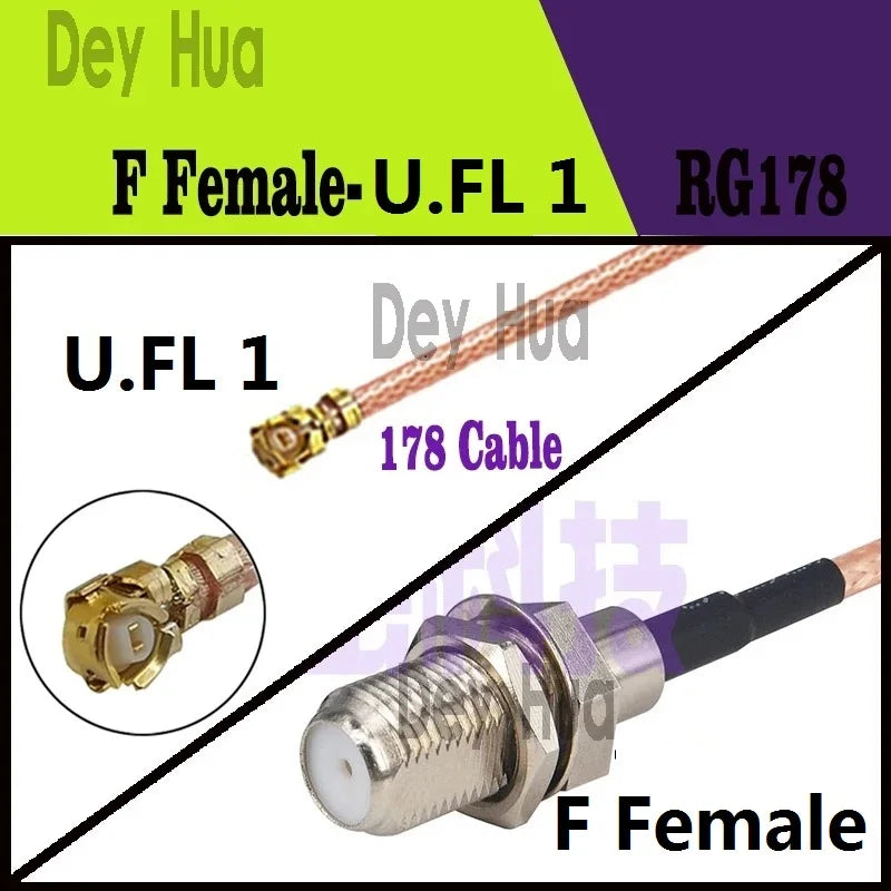 10/100Pcs F Female To UFL 1  MHF4 antenna cable rf 1.13 0.81 RG178 cable F female male cable to U.FL 1 tail fiber cable assembly