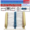 100 Pcs CAN bus terminating resistor RS-485 terminating resistor 1/4W 120 ohms 0.25W 120 ohm RS-485 communication impedance 120R