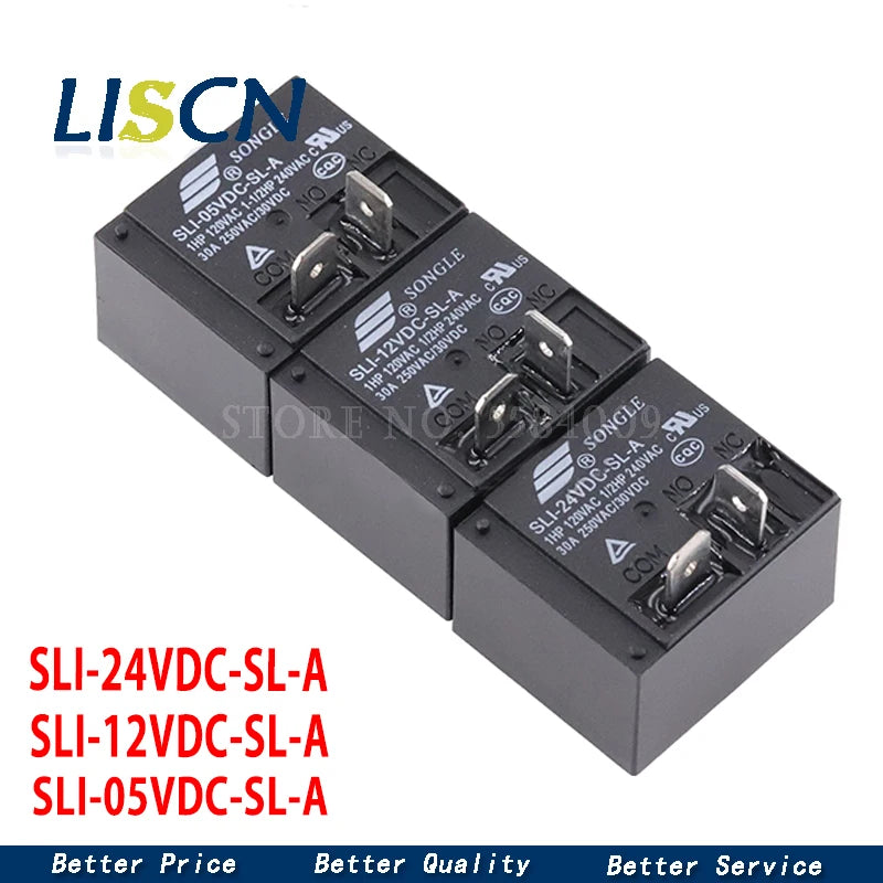 2PCS Power Relays SLI-05VDC-SL-A SLI-12VDC-SL-A SLI-24VDC-SL-A 5V 12V 24V 30A HF2160 4Pin Relay