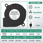 5015 5cm DC 5V 12V 24V 2Pin Dual Ball/Hydraulic Bearing Brushless Cooling Turbine Blower Fan 50mm x 15mm Blower Cooler Fan