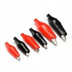 10Pcs Crocodile Type Clip 28 35 45mm Black Red Soft Plastic Coated Testing Probe Mini Alligator Test Clips