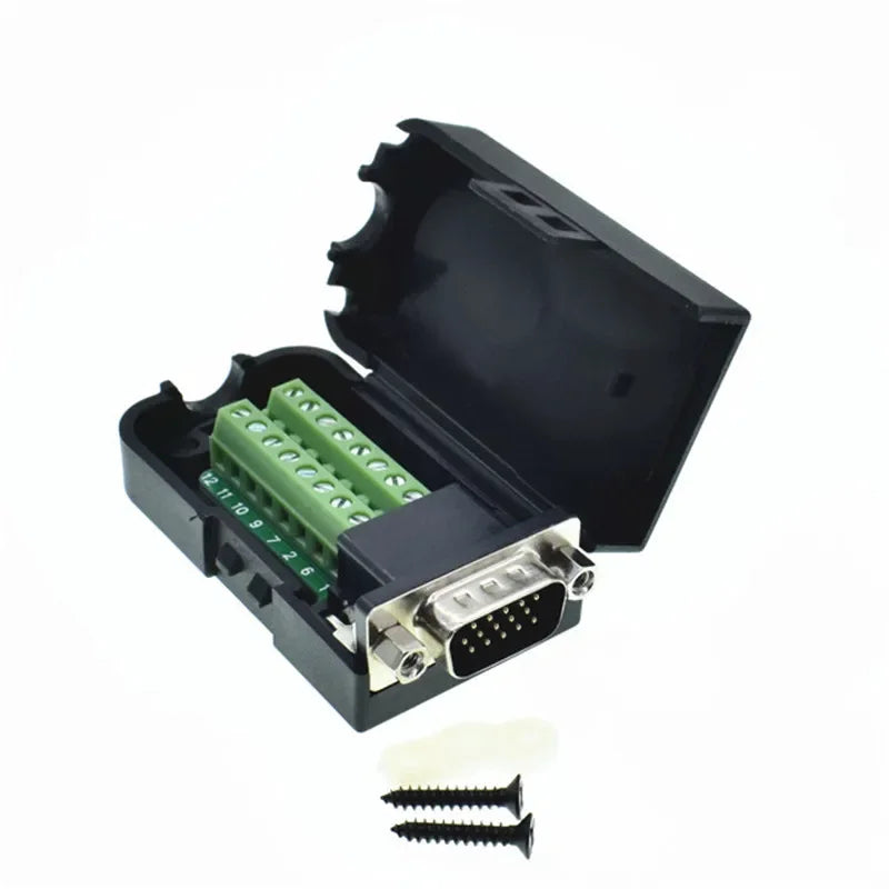 D-SUB DB15 VGA Male/Female 3 Rows 15 Pin Plug Breakout Terminals Screw Type DIY Connector