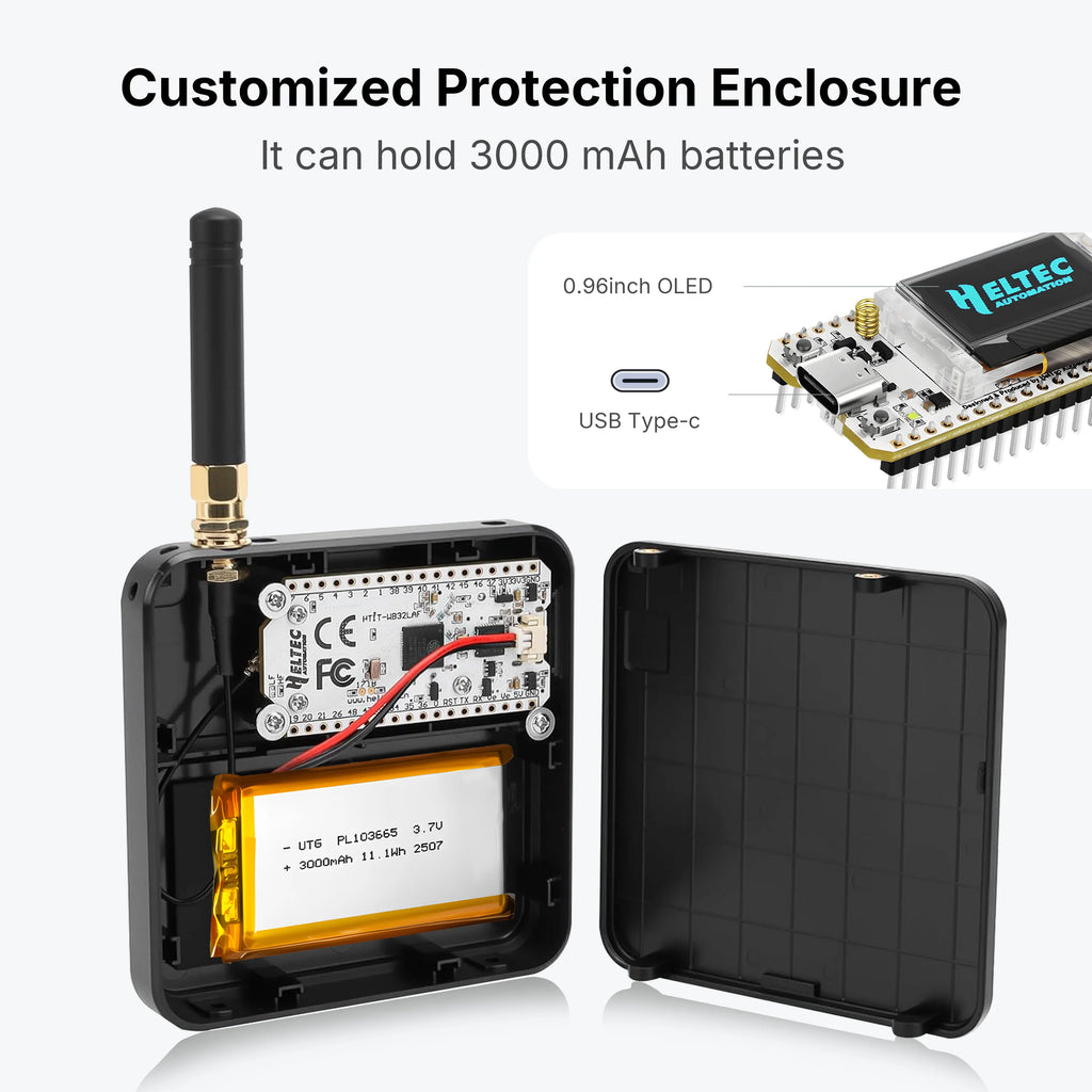 Heltec WiFi LoRa 32 V3 868MHz Development Board Kit 3000Mah Battery Meshtastic ESP32 SX1262 With Case For Arduino IoT LoRaWAN