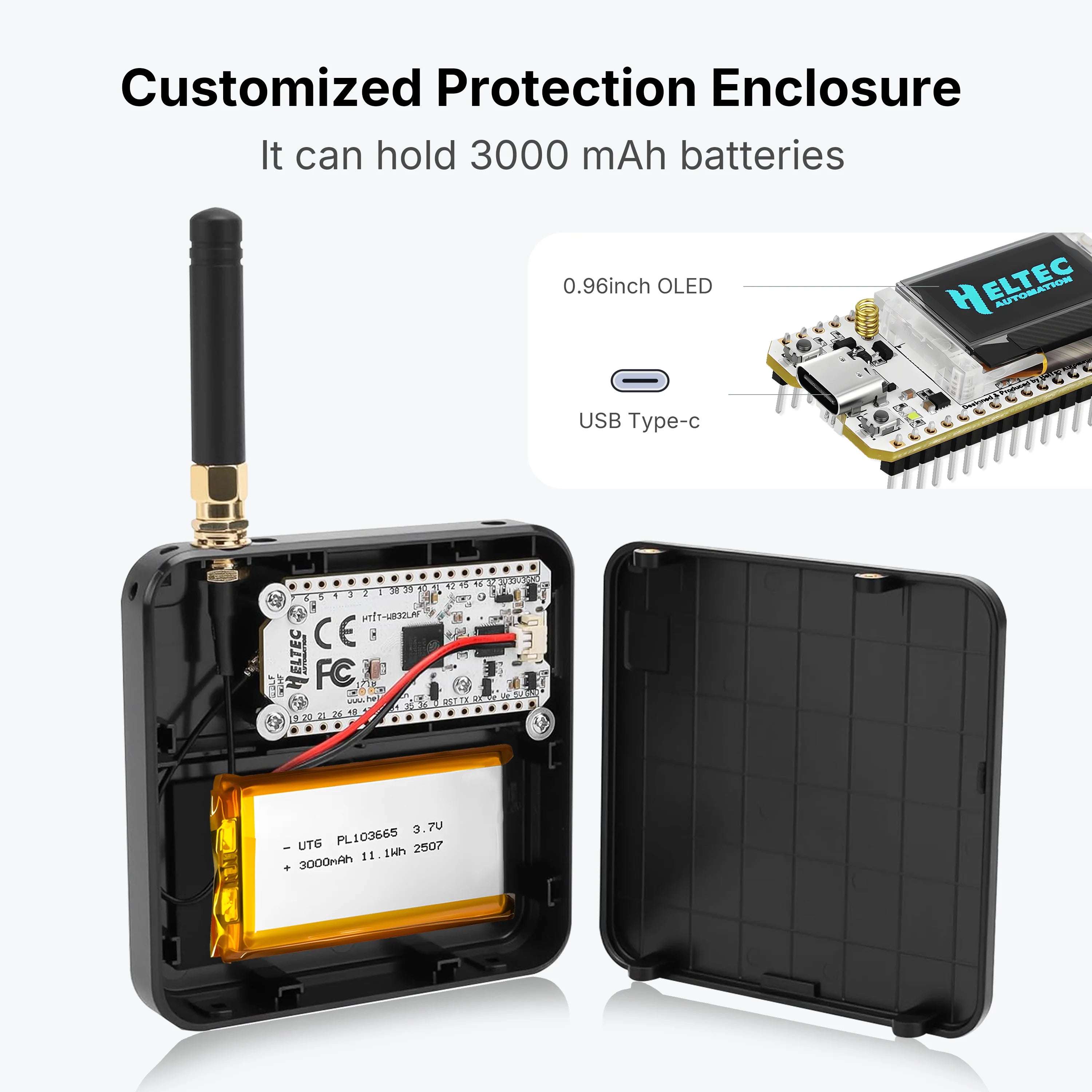Heltec WiFi LoRa 32 V3 868MHz Development Board Kit 3000Mah Battery Meshtastic ESP32 SX1262 With Case For Arduino IoT LoRaWAN