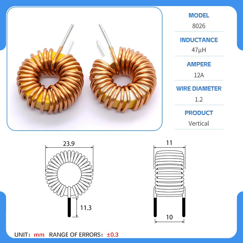 20mm 80-26 Iron powder core Toroidal inductor Wirewound inductor Iron powder core Magnetic ring inductor