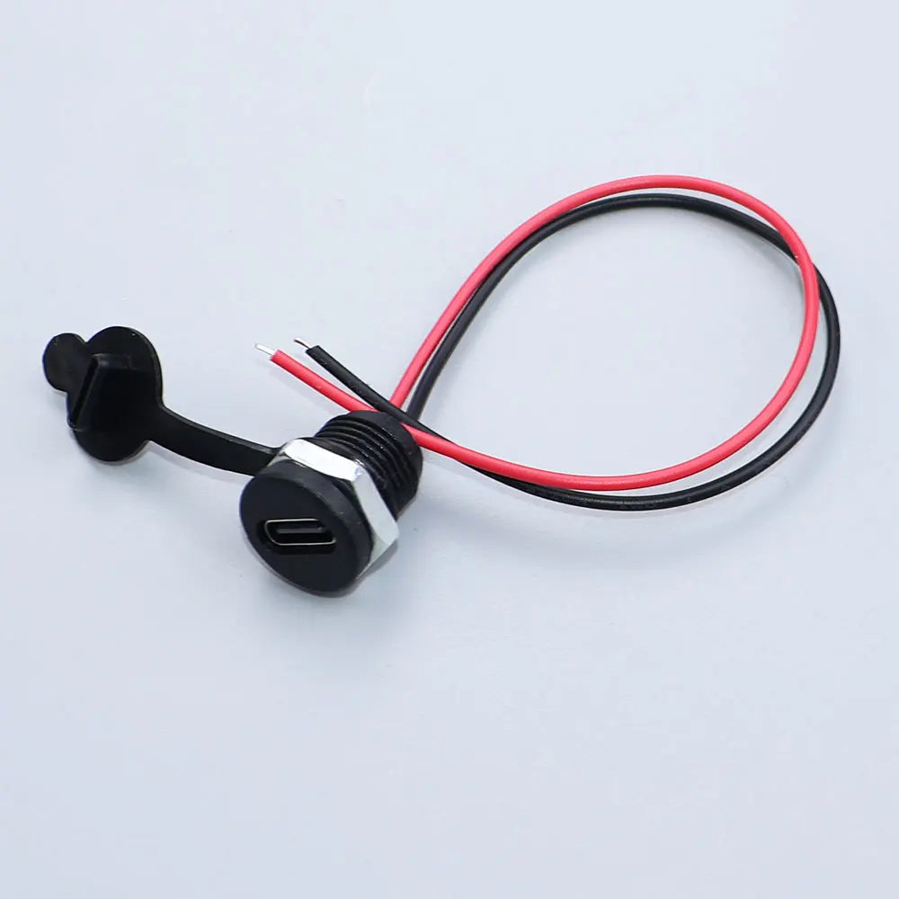 JCD 2/4/5Pin Type C Connector With Line Nut Locking Plate PH 2.0 Waterproof Cap High Current Fast Charging Jack USB C Port