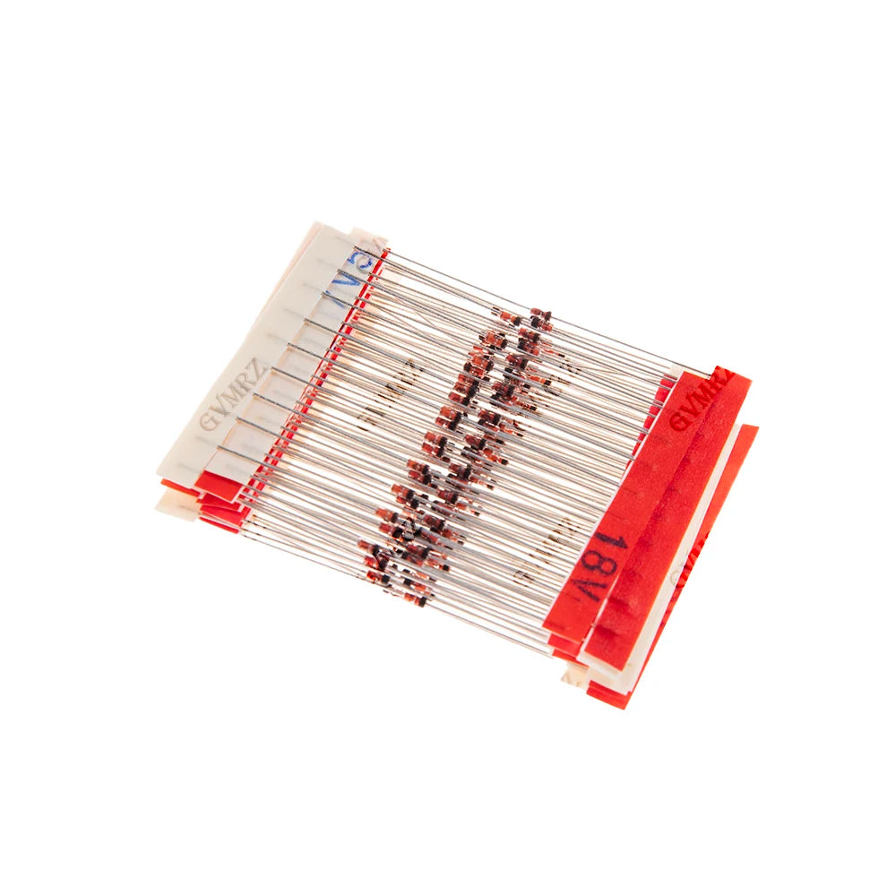 140PCS 14Values 1/2W Zener Diode Kit 3.3V-30V DO-35 0.5W for Voltage Regulation Electronic Projects 3.3V 9V 30V DO-35 0.5W