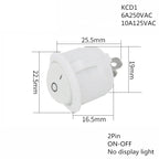 1PCS ON/OFF Round Rocker Switch LED illuminated Car 12V 24V / 6A 250V / 10A 125V 2/3/4PIN Switch 20MM