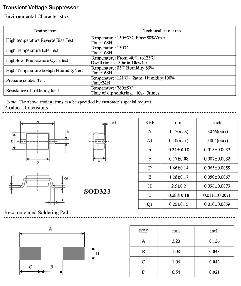 50pcs/lot 150W ESD 2012 TVS Diode 0805 3V 5V 8V 12V 15V 24V BV03C BV05C BV08C BV12V BC15C Bidirectonal SOD-323
