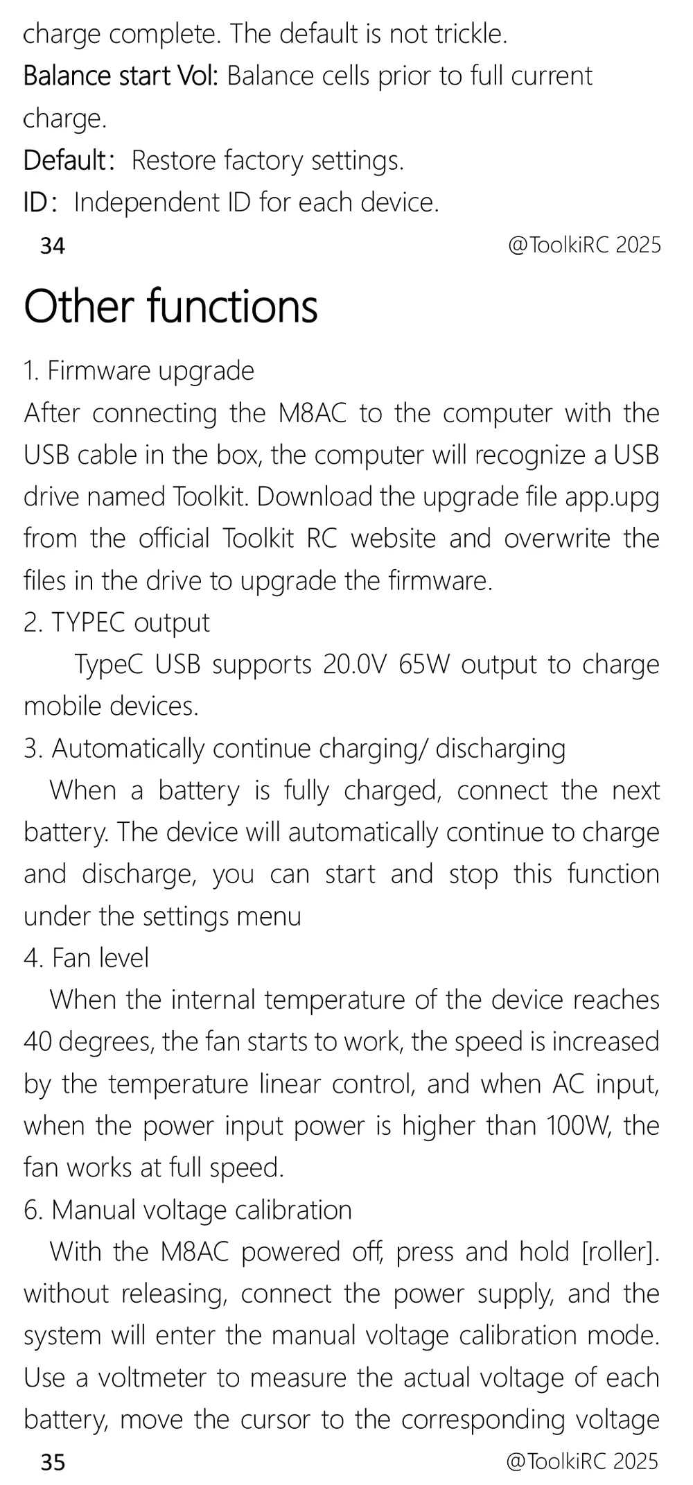 ToolkitRC M8AC Smart Lipo Battery Charger Discharger AC 200W DC 600W 20A for 1-8S LiHV Lipo Battery PD 65W FPV Model Parts Car