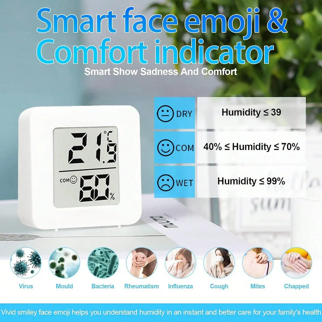 1/2/3pcs Small Digital Hygrometer Indoor Thermometer Environment Temperature Humidity Meter Monitor For Home Office Reptile Terrarium, Indoor Thermometer