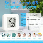 1/2/3pcs Small Digital Hygrometer Indoor Thermometer Environment Temperature Humidity Meter Monitor For Home Office Reptile Terrarium, Indoor Thermometer