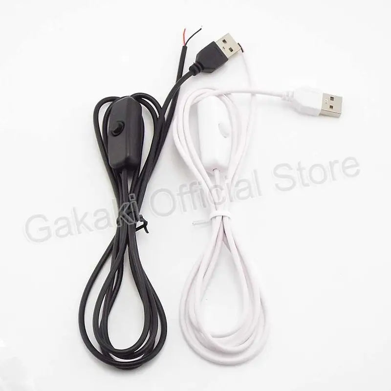 LED Strip USB Connector Cable Extension 2 Pin Power Supply Wire On/Off Switch Electrical 5V Wire For LED Lighting