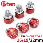 16 16 22mm Ultra Short Style metal emergency stop button switch waterproof mushroom head Rotation reset Anti-slip with lights