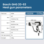 Bosch GHG20-63 Heat Gun Heavy Duty Plastic Welding Guns Digital Temperature Display Film Shrinking Sealing Thawing Paint Removal