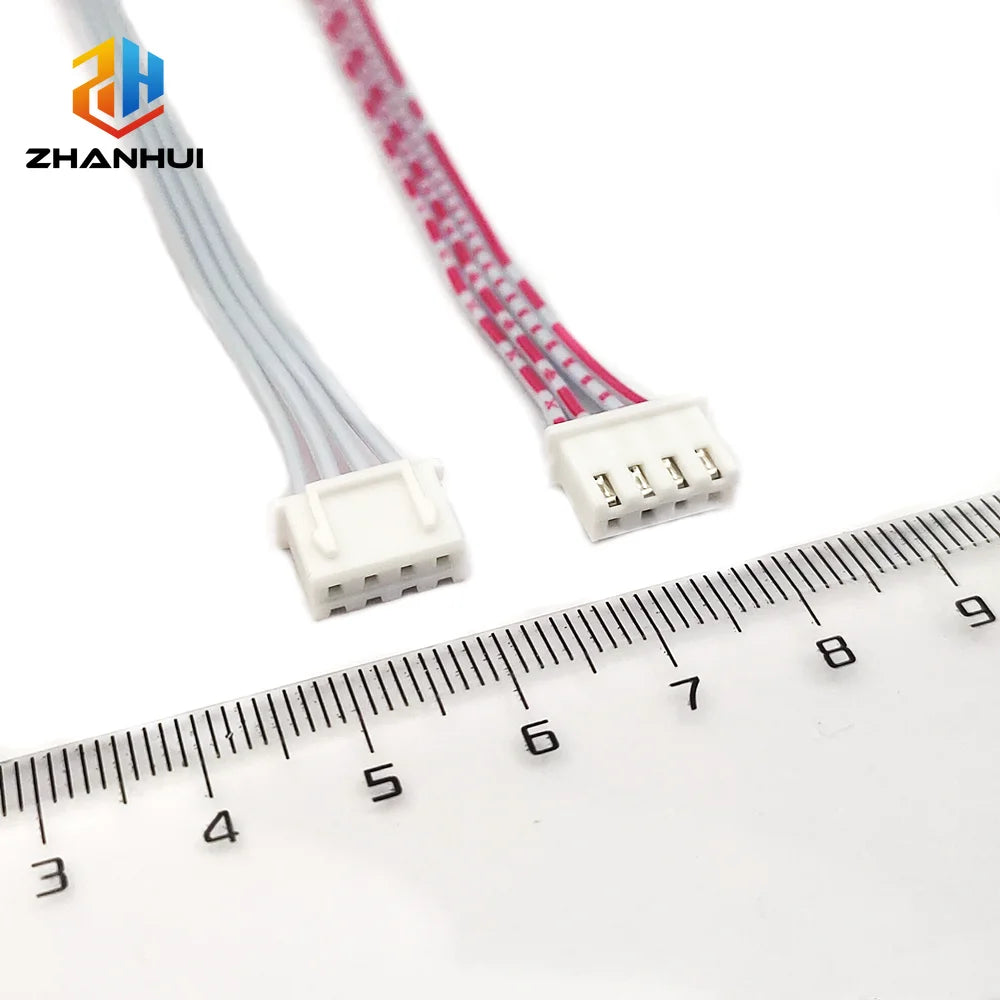 JST XH 2.54mm Pitch Female to Female Flat Ribbon Cable - 2/3/4/5/6/7/8/10/12 Pin, 26AWG Red/White Wire (10/15/20CM Length)