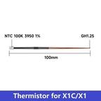 For Bambu Lab X1/X1-Carbon X1C Thermistor NTC100K Heating Sheet For Bambu Hotend Heater Cartridge 24V 3D Printer Parts