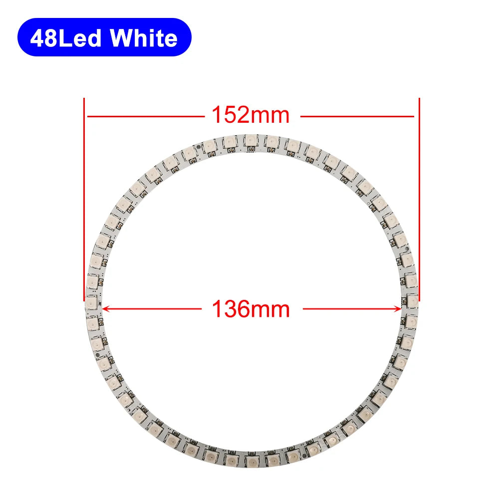 DC5V WS2812B DIY Led Ring Individually Addressable WS2812 IC Built-in 5050 RGB Round Modules Circle Arduino Light 8 To 148 Pixel