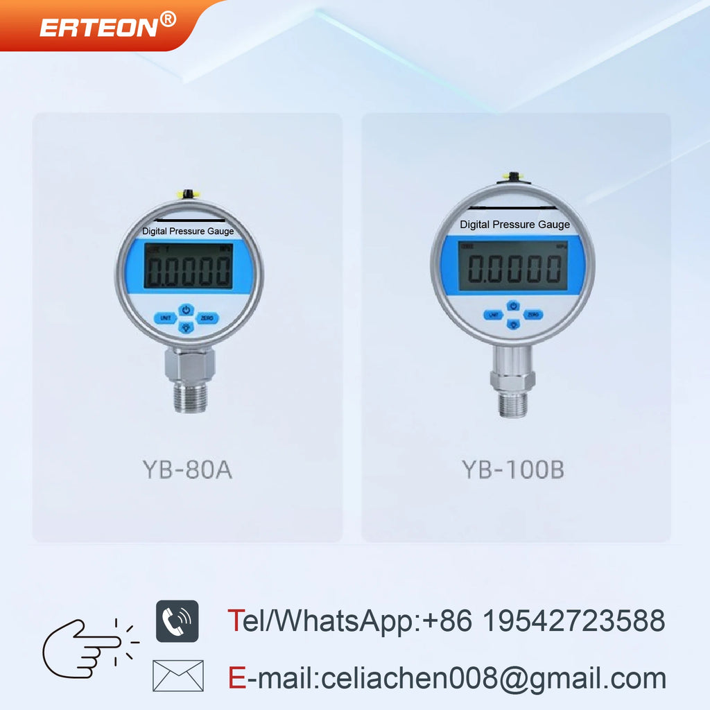 YB60A Precision Digital Pressure Gauge Battery Powered Vacuum Positive Negative Pressure Meter M20 Peak Memory -100kPa-100MPa