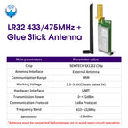 DX-LR32 SX1262 LoRa UART Module AT Command 5KM Range 432-533/850-949MHz No Programming Needed CE FCC Arduino
