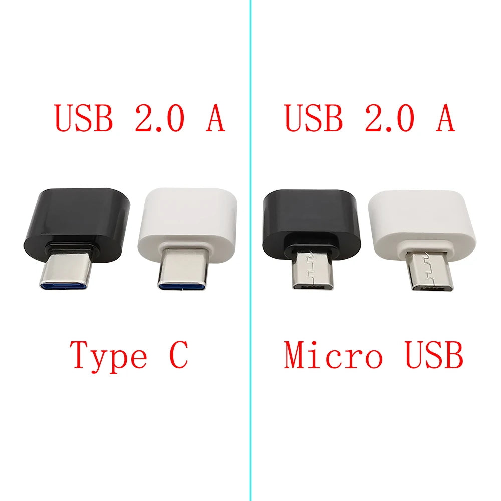 5Pcs USB Type C Plug to USB 2.0 A Female to Micro USB Male OTG Adapter Converter OTG Cable Connector For Mouse Keyboard U Disk