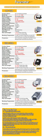 12V to 15V Step-Up Boost DC-DC Converter 1~100A Voltage Regulator Module for Solar Inverter Hybrid Systems