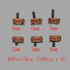 1Box Micro Slide Switch Kit 1P2T SPDT 3 Pin 2 Positions DIP PCB Mount ON-OFF Toggle Switch Interruptores 2/3/4/5/6/7MM 50V 0.5A