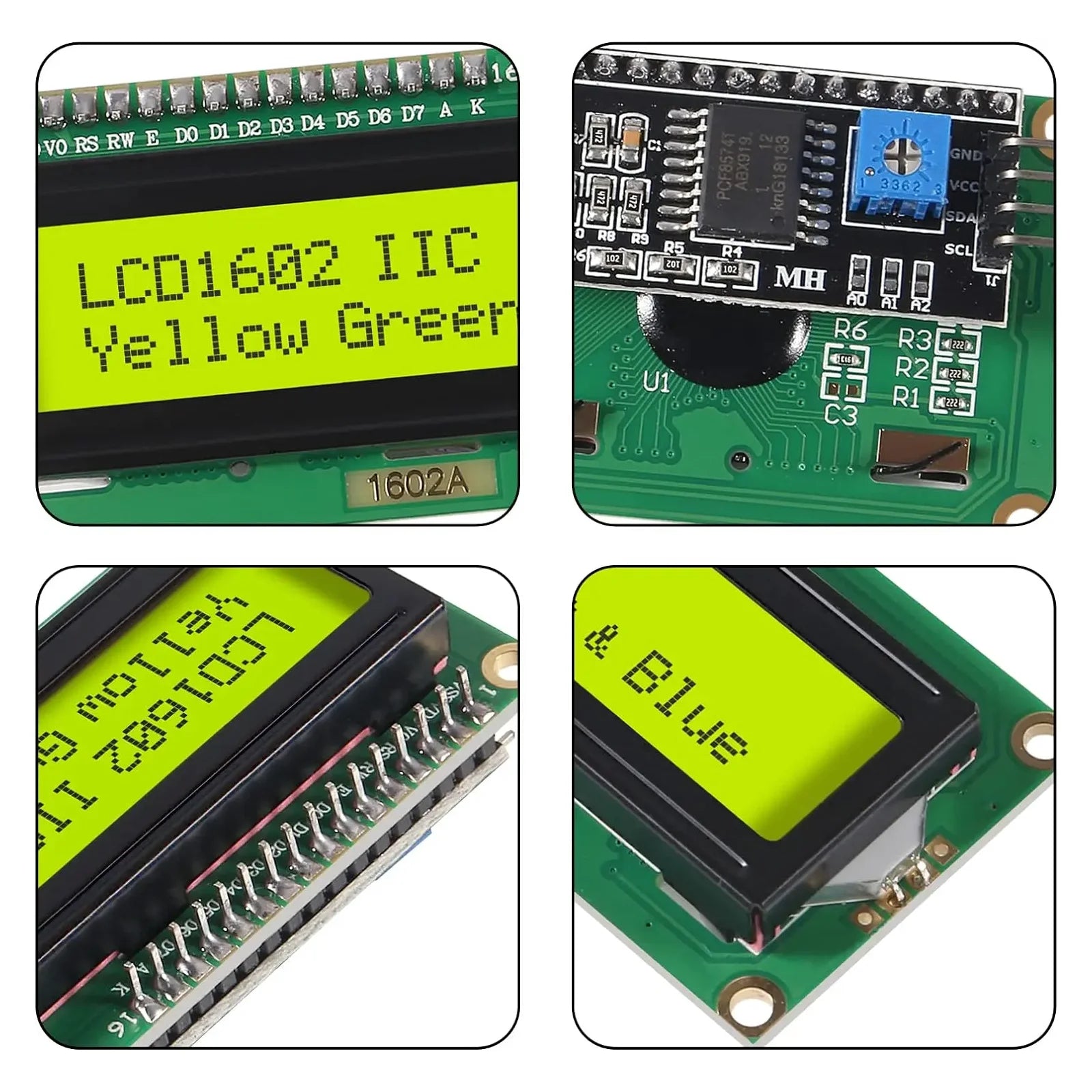 LCD1602 Module 16x2 Character I2C PCF8574 for Arduino Blue Yellow Green 1602A Development Board Mega2560 LCD 5V Adapter Plate