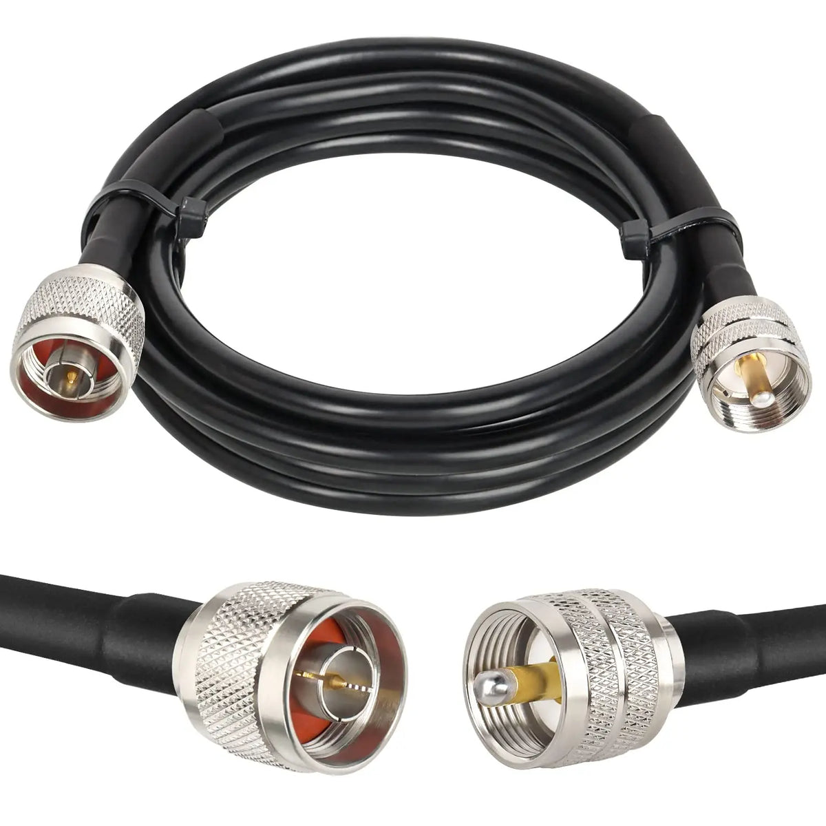 RG58 Cable N Male Plug to UHF PL259  Male to SO239 Female Plug Connector 50ohm Crimp RF Coaxial Jumper Pigtail Straight