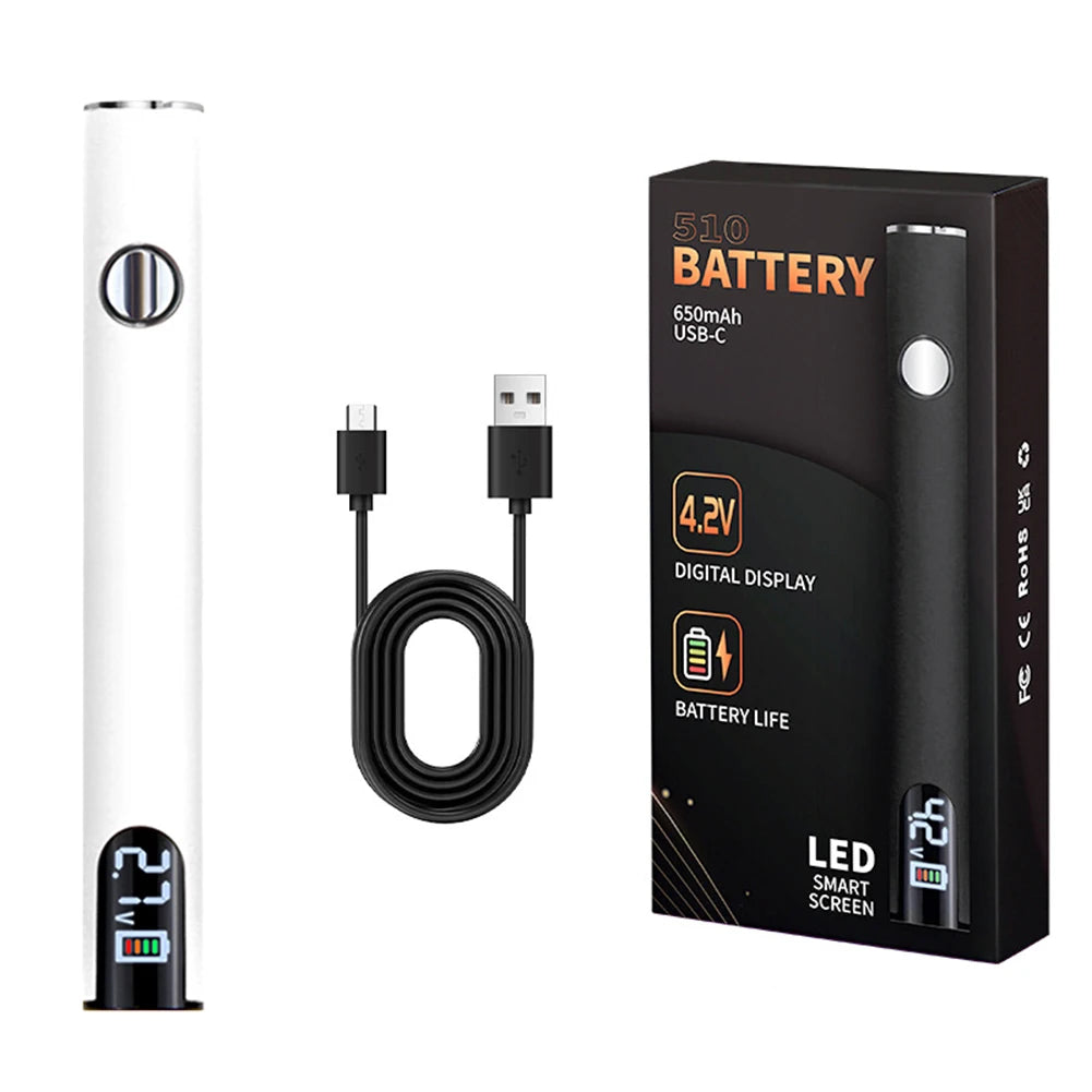 510 Thread Battery Cart Pen Adjustable Voltage Portable Electric Soldering Iron Smart Power Tool with USB Charger Cable