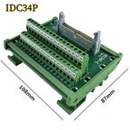 IDC10P/14P/16P/20P/26P/30P/40P/50P/60P/64Pin DC-2 To Terminal Block Breakout Board Adapter PLC Relay Terminals DIN Rail Mounting
