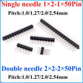 10/20PCS 1.0mm 1.27mm 2.0mm 2.54mm Pin Header Double Row Male 1/2~50P Breakaway PCB Board Connector Strip Pinheader 1*2/2P 6-50p