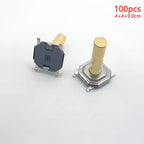 100pcs Tactile Switches 5.2x5.2 Smd Push Button 4*4*1.5mm/1.6/1.7/1.8/1.9/2/2.5/3/3.5/4/4.5/5/6/7/8/9 12V Copper Head Self-reset