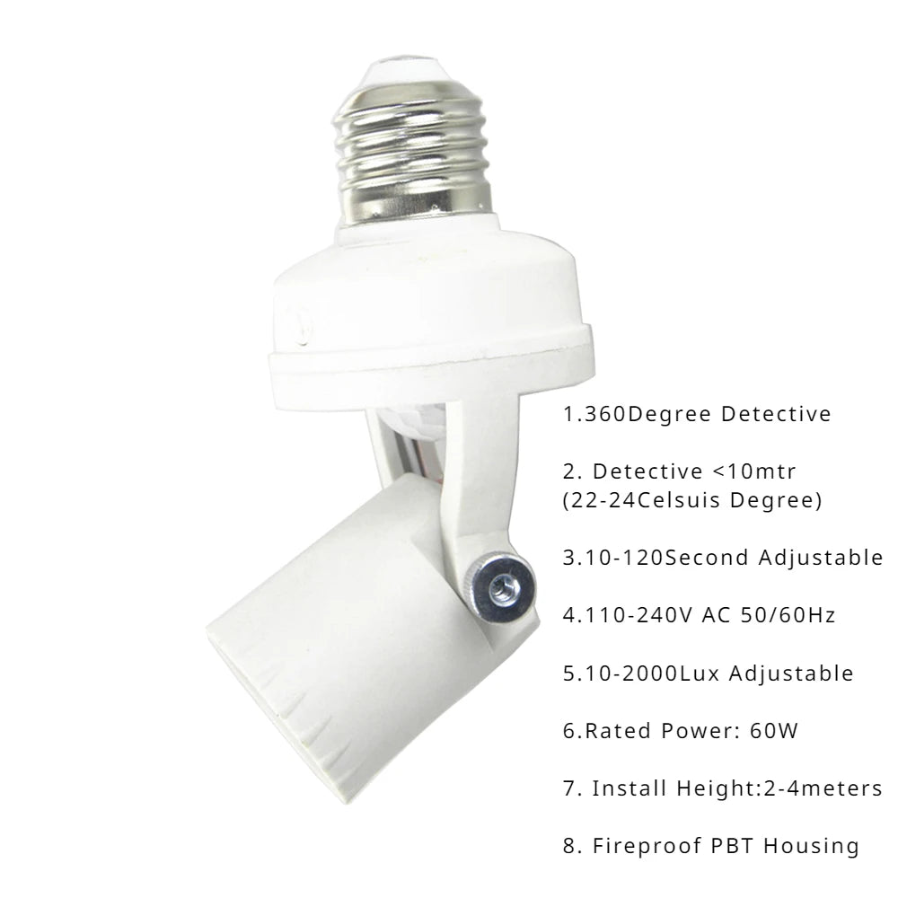 2pcs E27 to E27 3E27 4E27 E12 E17 IR Sense Rotatable AC Outlet Plug LED CFL Lamp Holder Converter Light Socket Bulb Base Adapter